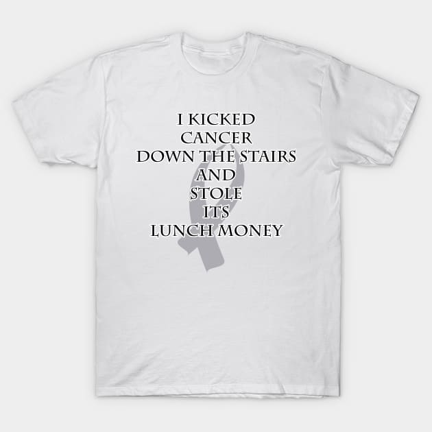 Cancer Bully (Gray Ribbon) T-Shirt by BlakCircleGirl